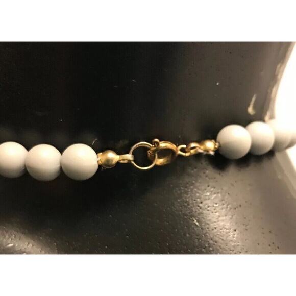 Gray Necklace 16 Inch Crescent Statement 1980s Goldtone Spacers Lightweight - Picture 9 of 12